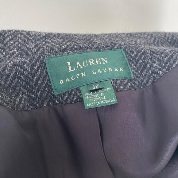 Ralph Lauren Jacket Blazer Wool Herringbone Gray - Picture 6 of 15